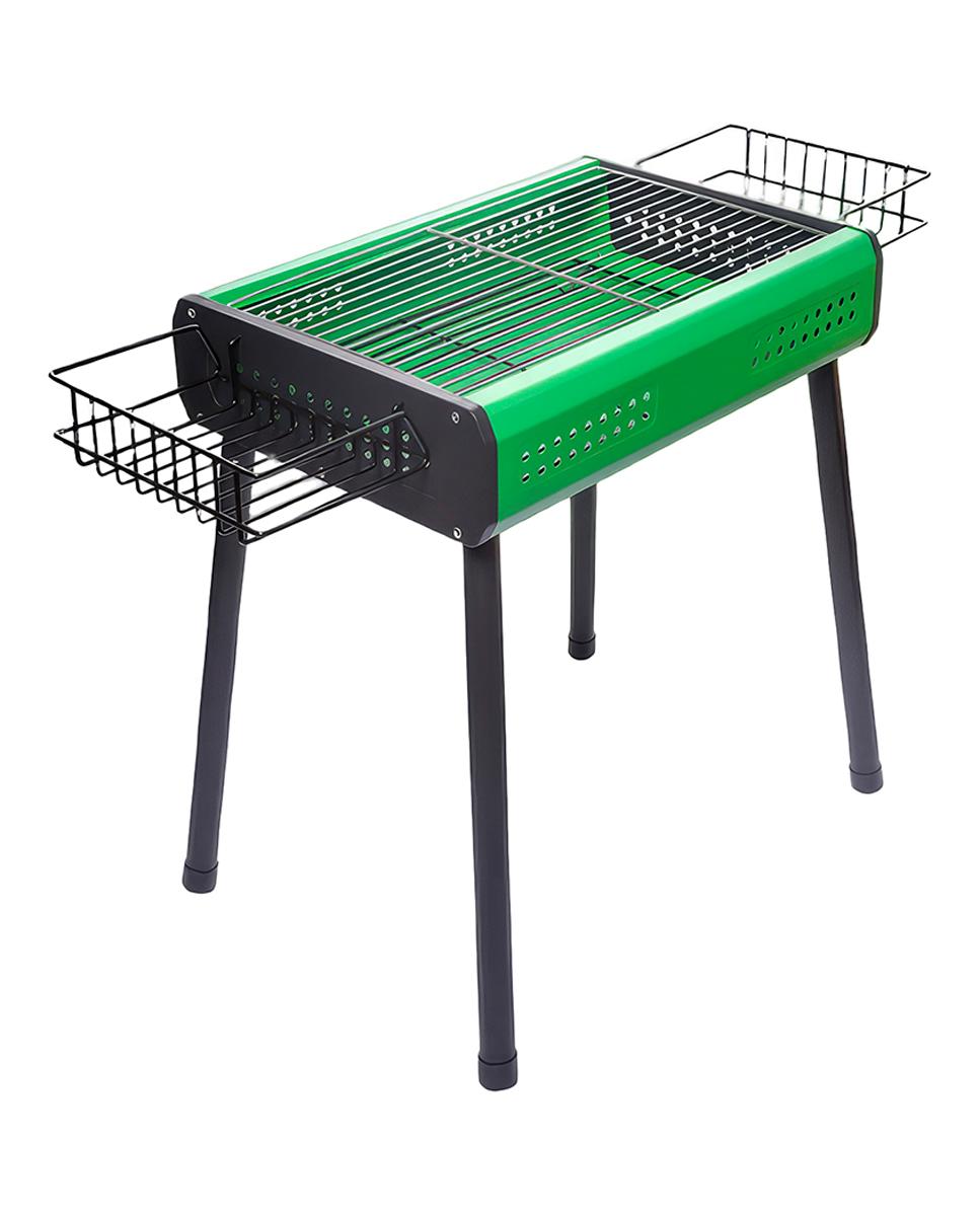 Imagen 0 de Barbacoa portátil de carbón CA-26 con patas desmontables, dos bandejas grill, cestas laterales y ventilación optimizada para una cocción uniforme.