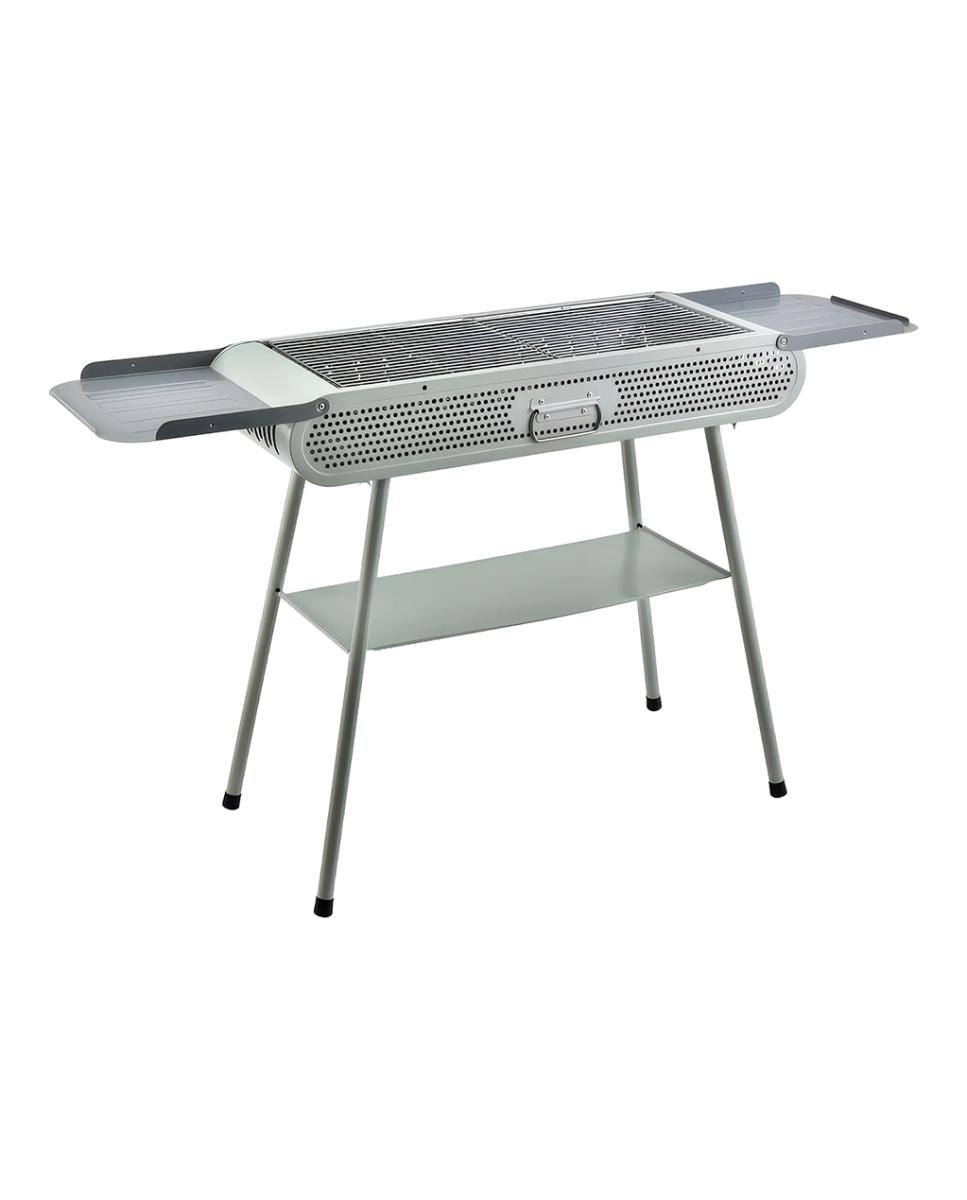 Imagen 0 de Barbacoa portátil de carbón K-701 con diseño plegable, asa de transporte, ventilación optimizada y amplias bandejas de almacenamiento integradas.