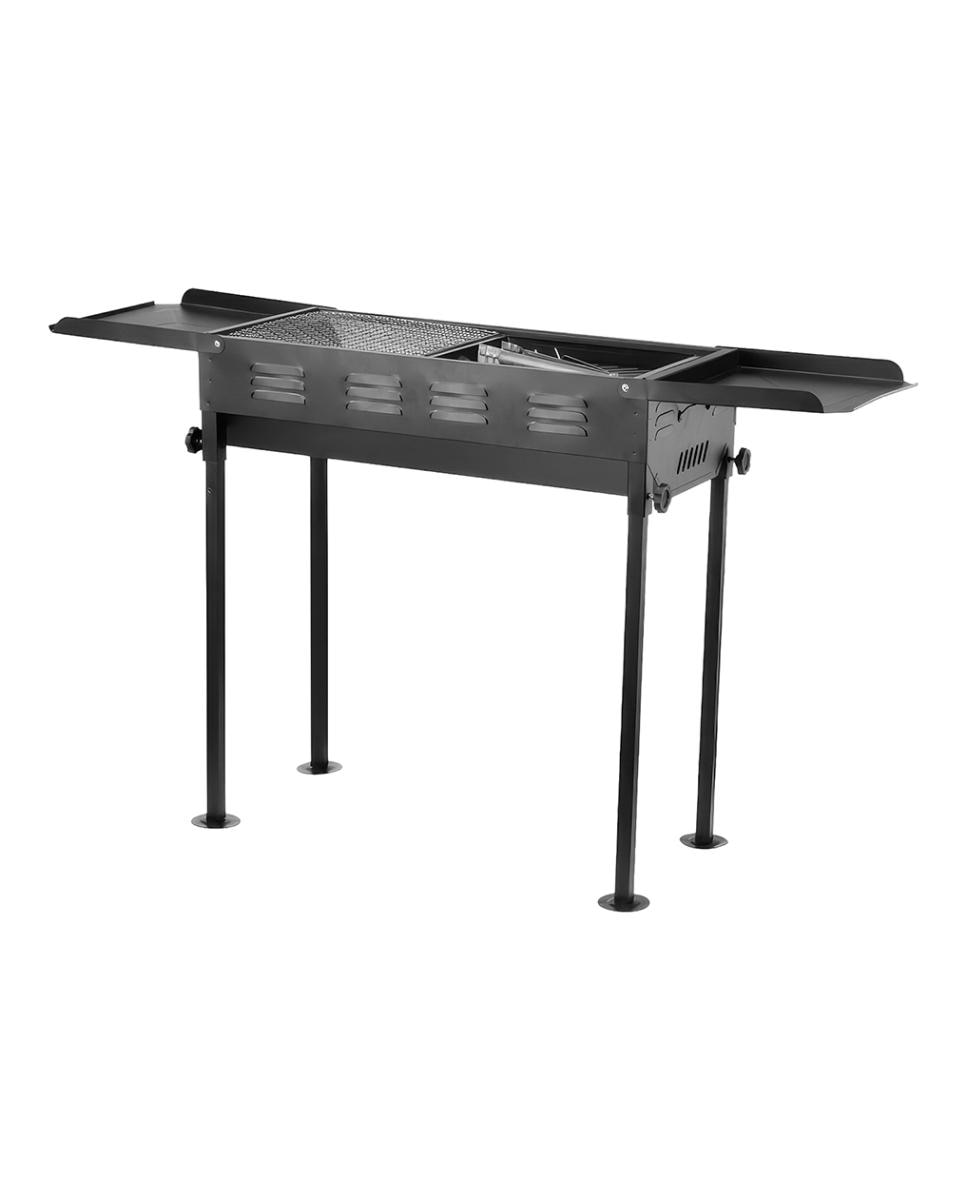 Imagen 0 de Barbacoa portátil de carbón QT-KL-055 con amplia superficie de cocción, patas desmontables, asas laterales y acabado resistente.