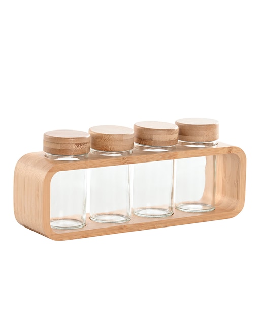 Imagen 0 de Especiero set 4 cristal 25x6,4