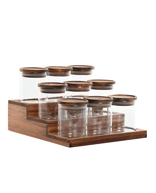 Imagen 0 de Especiero set 9 cristal 24x25,