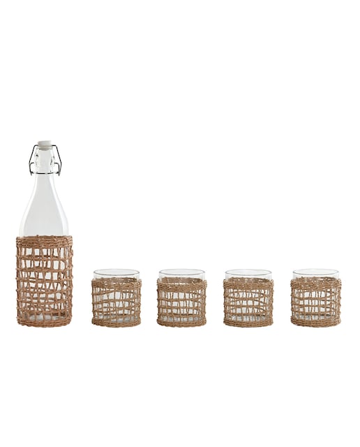 Imagen 0 de Botella set 5 cristal 9x9x31,5