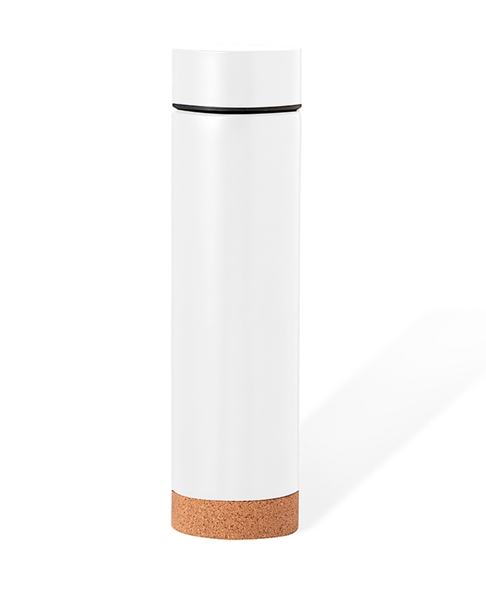 Imagen 0 de Termo en acero inox de 470 ml de capacidad con base de corcho. Con doble pared para mejor conservación de la temperatura. Infusor incluido.