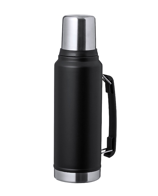 Imagen 0 de Termo de acero inox de 1L de capacidad. Cierre de rosca con tapón en forma de vaso de 200ml y asa en el lateral para fácil transporte.