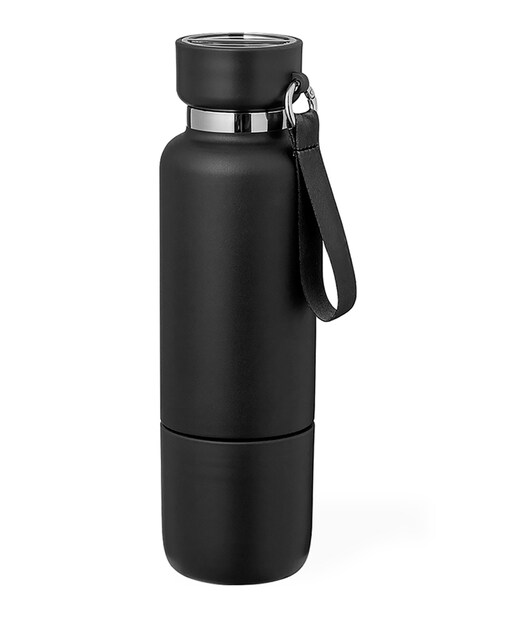 Imagen 0 de Bidón térmico en acero inox de 500 ml de capacidad. Su tapón de rosca asegura un sellado perfecto. Incluye vaso en la base de 300ml.