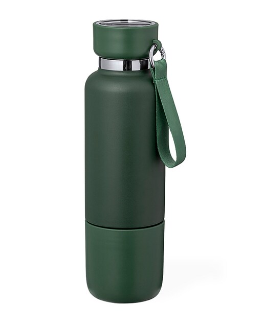 Imagen 0 de Bidón térmico en acero inox de 500 ml de capacidad. Su tapón de rosca asegura un sellado perfecto. Incluye vaso en la base de 300ml.