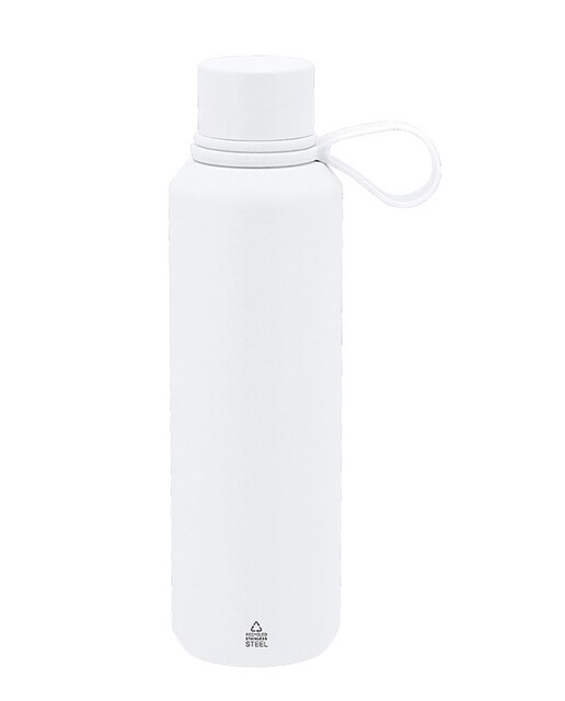 Imagen 0 de Bidón térmico de 630 ml de capacidad en Acero Inox Reciclado de doble pared. Incluye asa de silicona a juego. Libre de BPA.