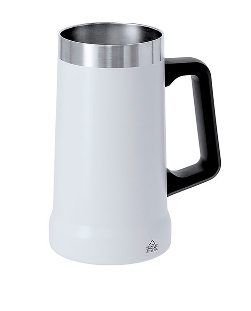 Imagen 0 de Jarra térmica de 700ml de capacidad en Acero Inox Reciclado de doble pared. De diseño bi color, con asa de transporte negra ergonómica. Libre de BPA.