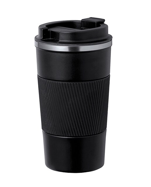 Imagen 0 de Vaso térmico en acero inox de doble pared y 400 ml de capacidad. Con dosificador en tapa y abrefácil, banda de silicona a juego