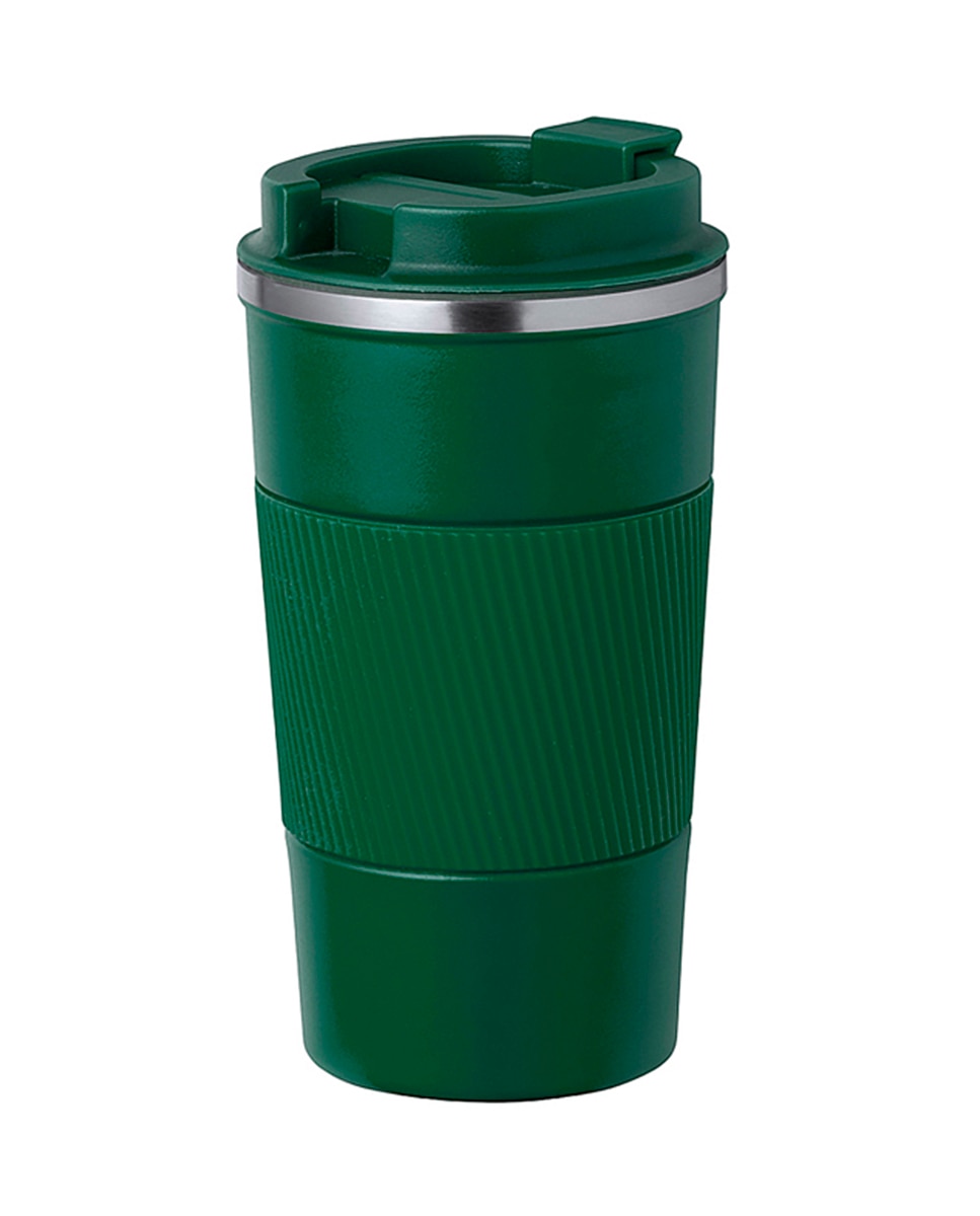 Imagen 0 de Vaso térmico en acero inox de doble pared y 400 ml de capacidad. Con dosificador en tapa y abrefácil, banda de silicona a juego