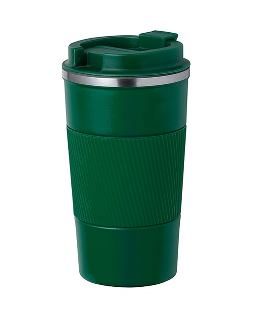 Imagen 0 de Vaso térmico en acero inox de doble pared y 400 ml de capacidad. Con dosificador en tapa y abrefácil, banda de silicona a juego