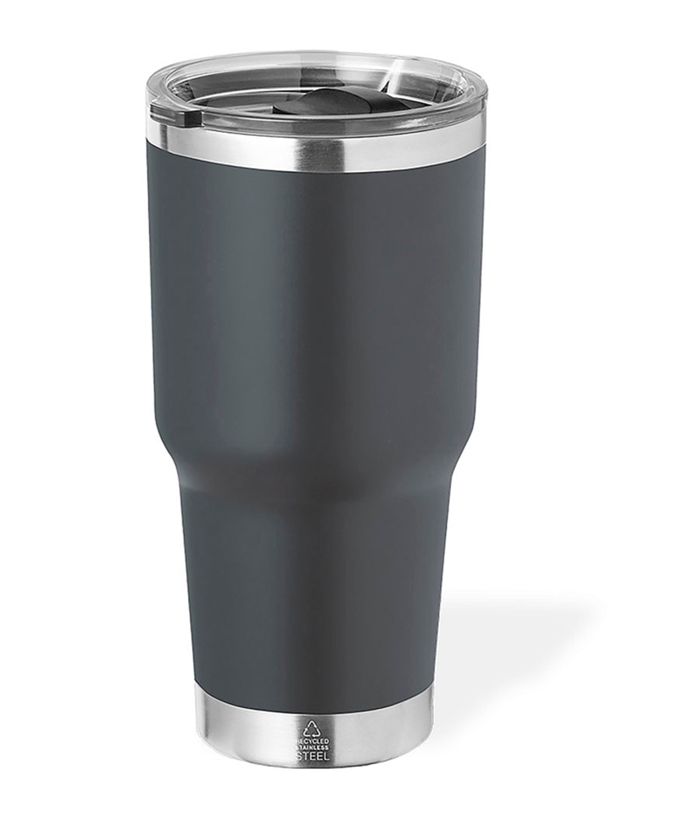 Imagen 0 de Vaso térmico en acero inox reciclado de doble pared y 600 ml de capacidad. Con dosificador en tapa y abrefácil, libre de BPA.