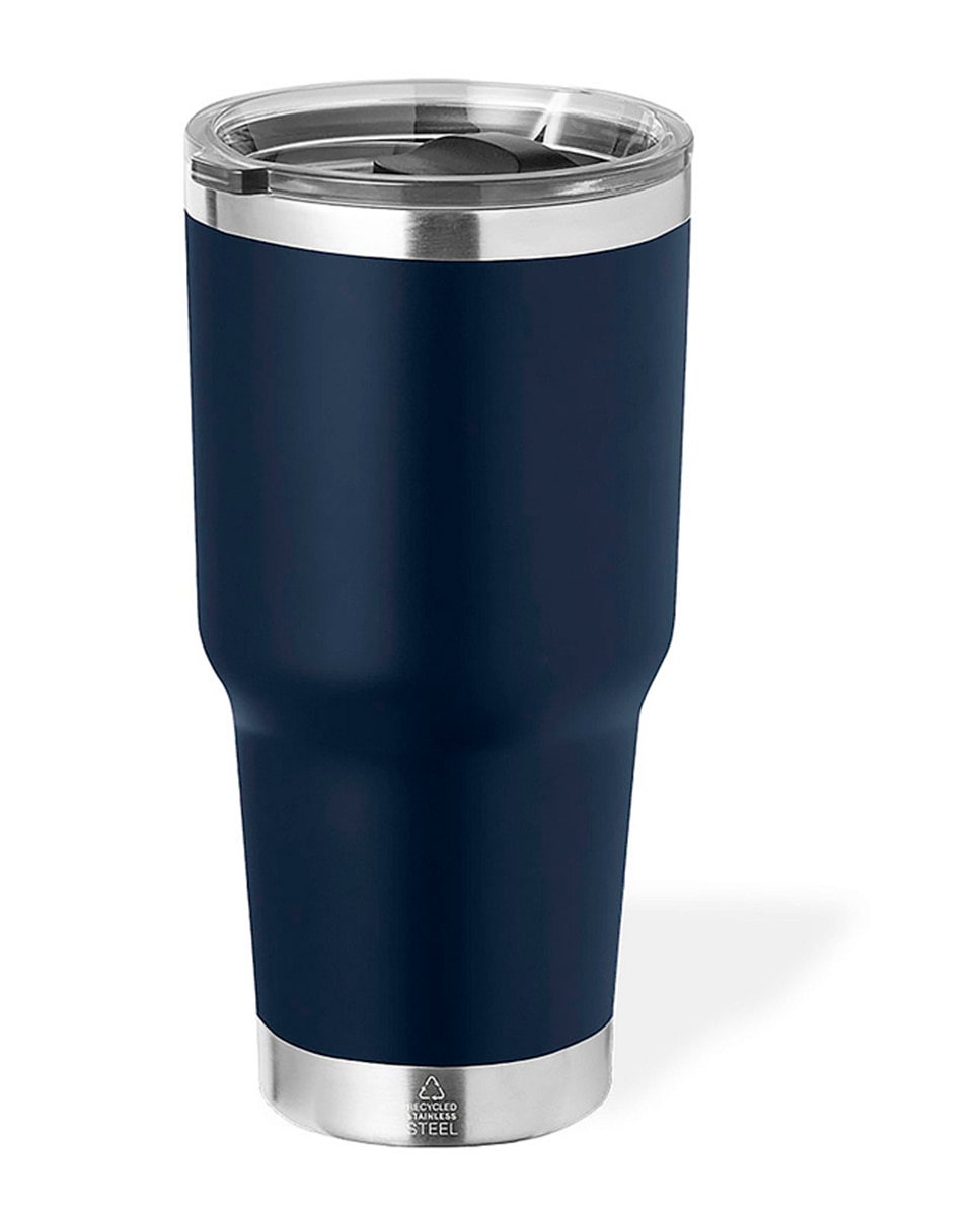Imagen 0 de Vaso térmico en acero inox reciclado de doble pared y 600 ml de capacidad. Con dosificador en tapa y abrefácil, libre de BPA.
