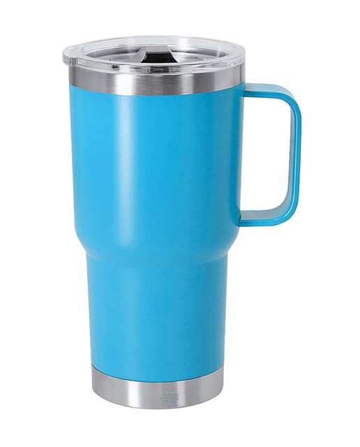 Imagen 0 de Taza térmica en acero inox reciclado con doble pared y 600 ml de capacidad. Incluye tapa con cierre a presión, dosificador y asa rígida.