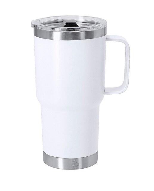 Imagen 0 de Taza térmica en acero inox reciclado con doble pared y 600 ml de capacidad. Incluye tapa con cierre a presión y dosificador.