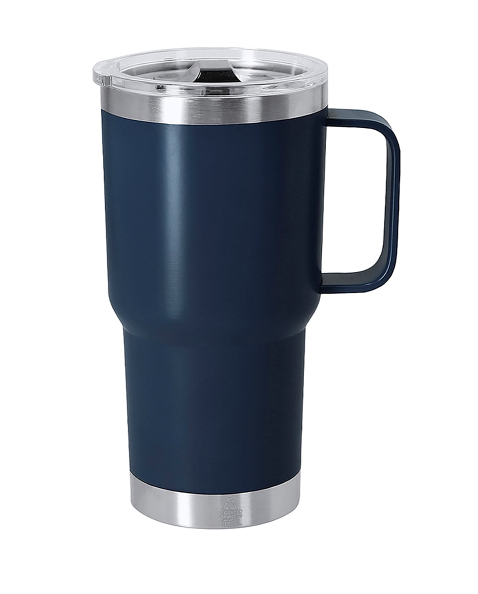 Imagen 0 de Taza térmica en acero inox reciclado con doble pared y 600 ml de capacidad. Incluye tapa con cierre a presión y dosificador.