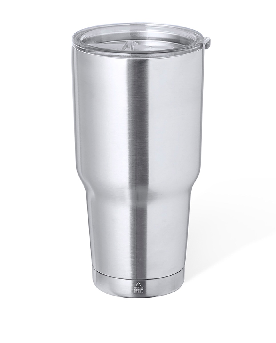 Imagen 0 de Vaso térmico en acero inox reciclado de doble pared y 800 ml de capacidad. Con dosificador en tapa de fácil apertura, libre de BPA.