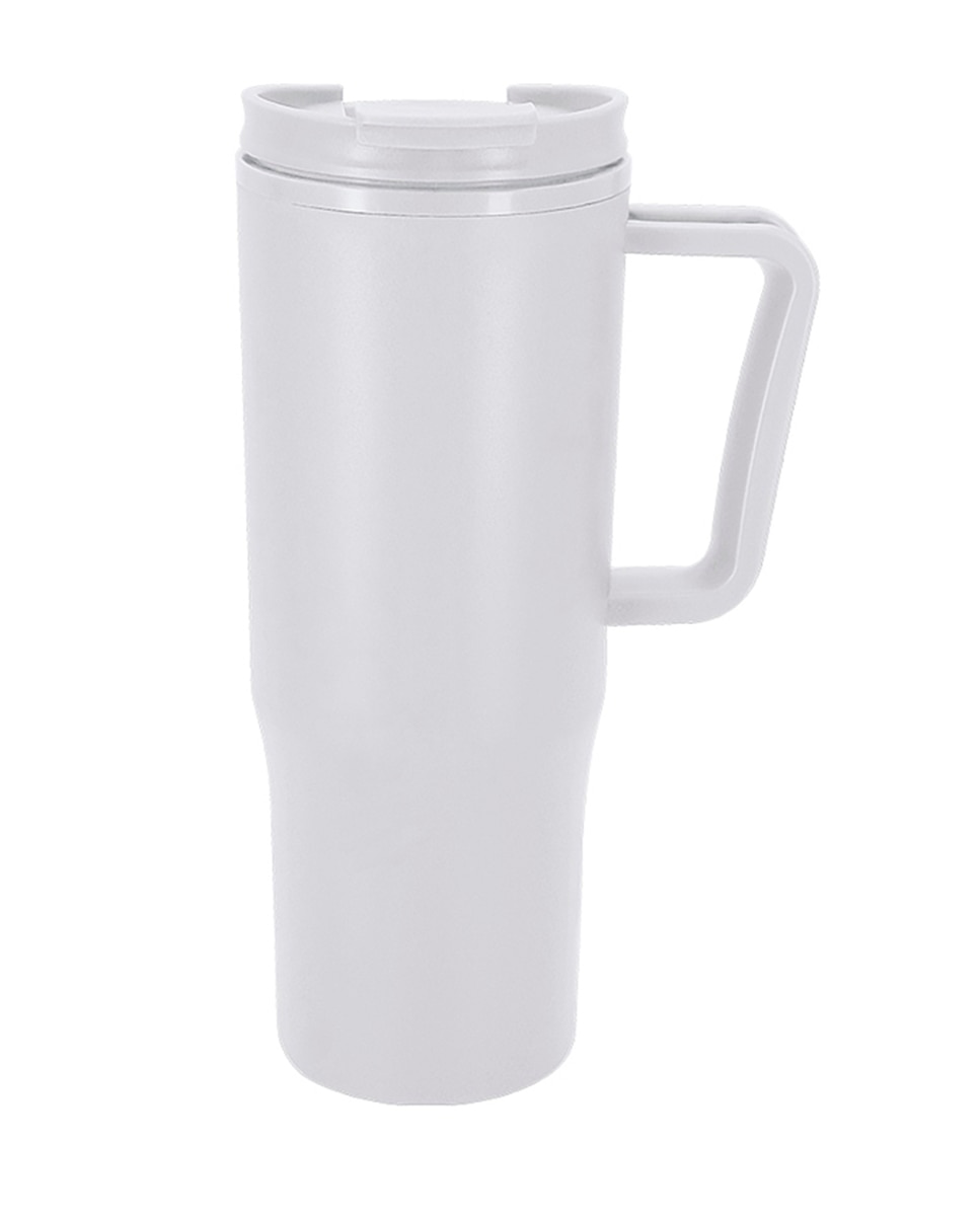 Imagen 0 de Taza térmica en resistente PP Reciclado de doble pared y 800 ml de capacidad. Tapa con dosificador con orificio para pajita. Libre de BPA.