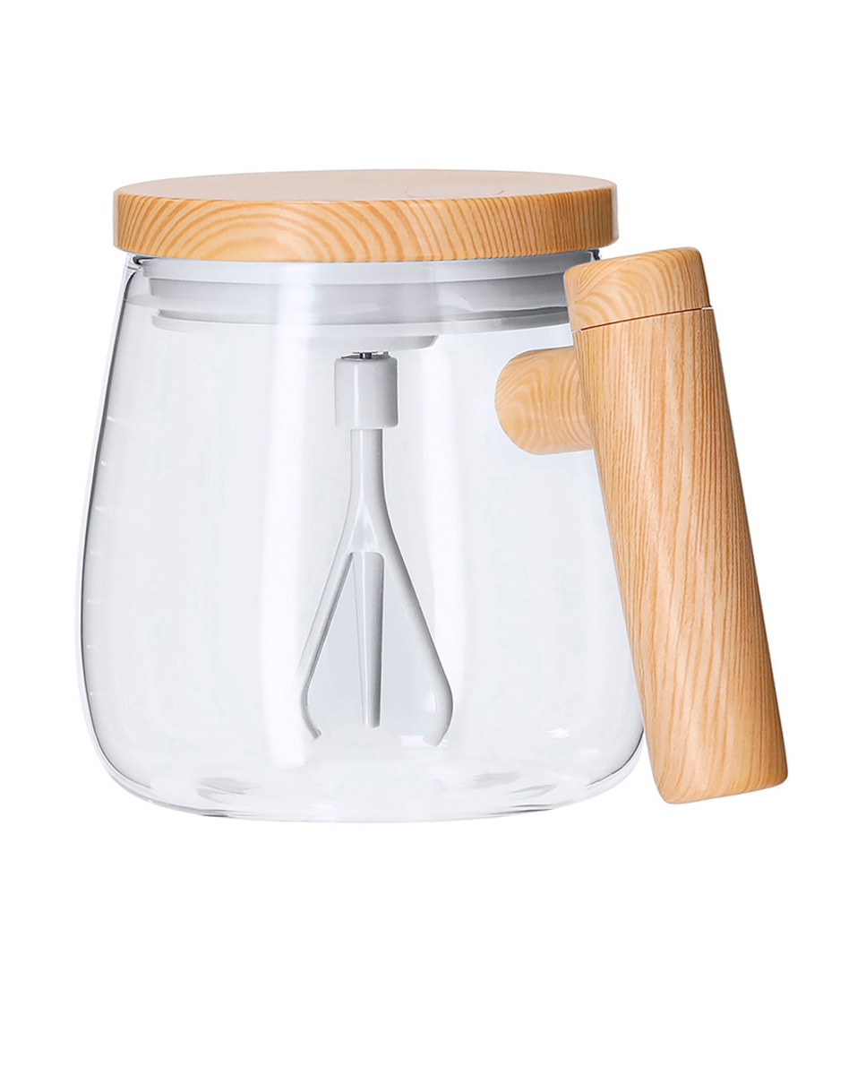 Imagen 0 de Taza mezcladora en resistente cristal de borosilicato de 400ml de capacidad. Incluye tapadera con agitador eléctrico.