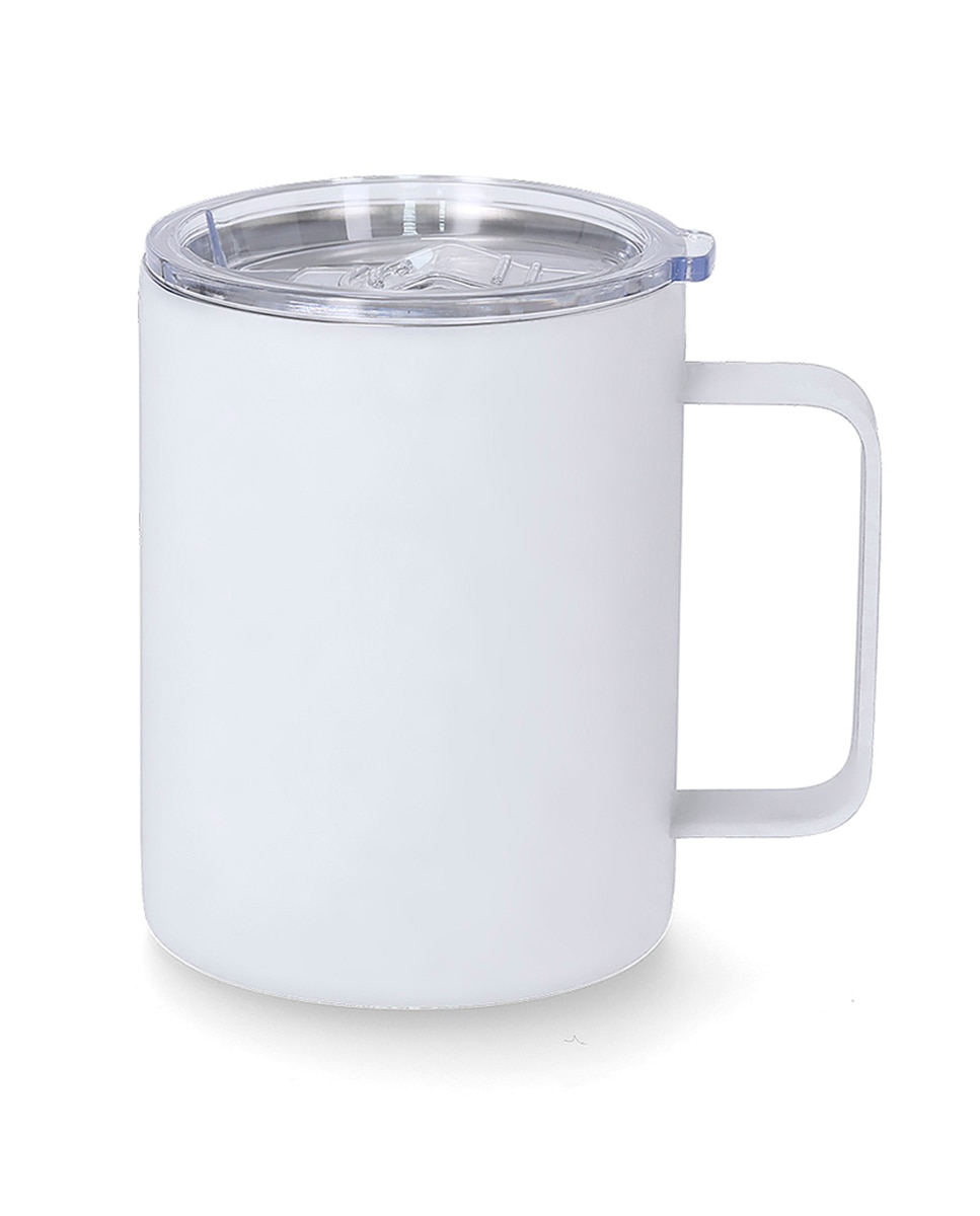 Imagen 0 de Taza térmica en acero inox de doble pared y 400 ml de capacidad. Incluye tapa de cierre a presión, con dosificador de fácil apertura, libre de BPA.