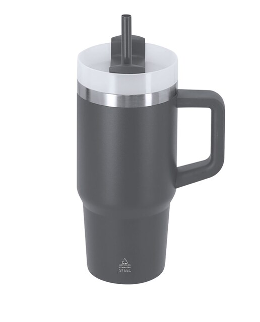 Imagen 0 de Taza térmica en Acero Inox Reciclado de doble pared y 450 ml de capacidad. Con tapadera de cierre a presión con orificio para beber