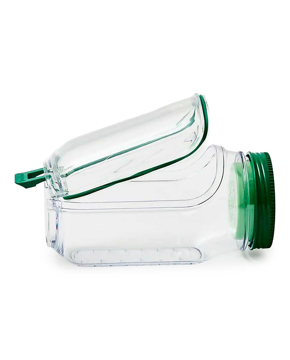 Imagen 0 de Fiambrera de 1000ml con diseño de botella. Con aperturas superior y lateral.