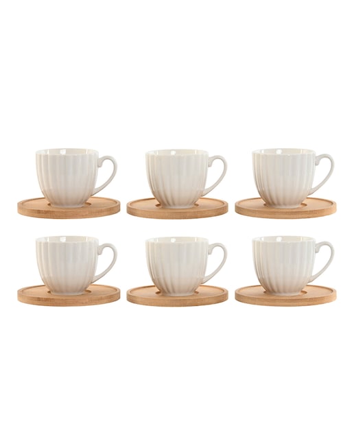 Imagen 0 de Cafe set 6 porcelana bambu 8,5x6,2x5,7 90ml