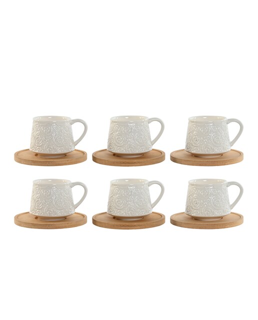 Imagen 0 de Cafe set 6 porcelana bambu 8,6x6,6x5,7 90ml