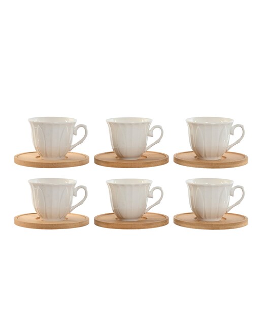 Imagen 0 de Cafe set 6 porcelana bambu 8,3x6,8x5,5 90ml