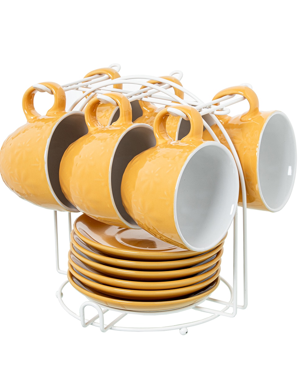 Imagen 0 de Set 6 tazas te con plato ceram