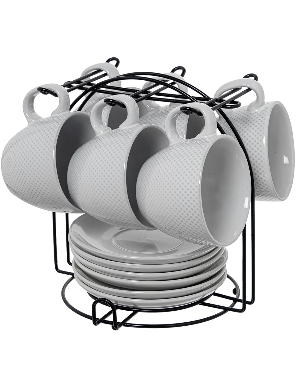 Imagen 0 de Set 6 tazas te con plato ceram