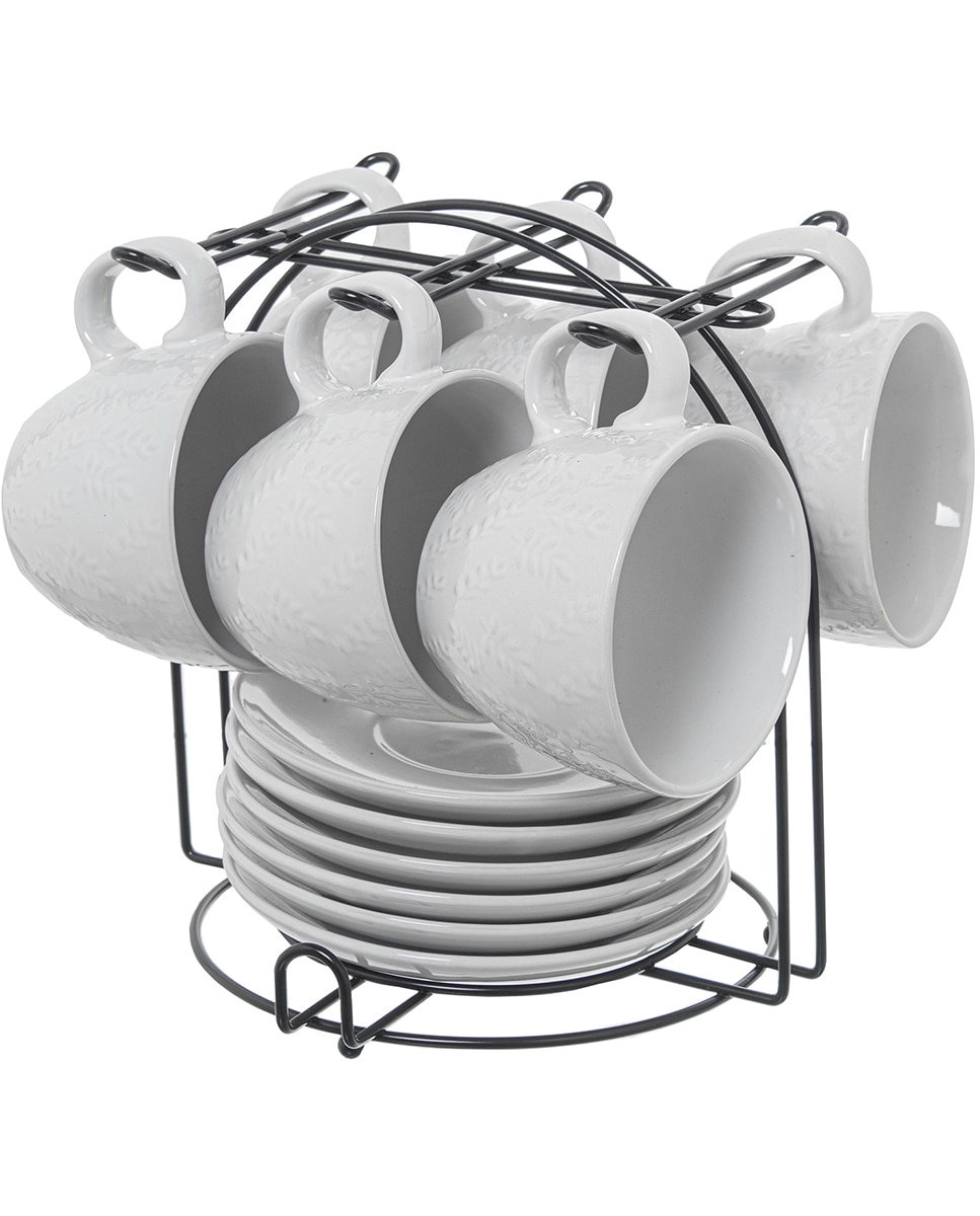 Imagen 0 de Set 6 tazas te con plato ceram