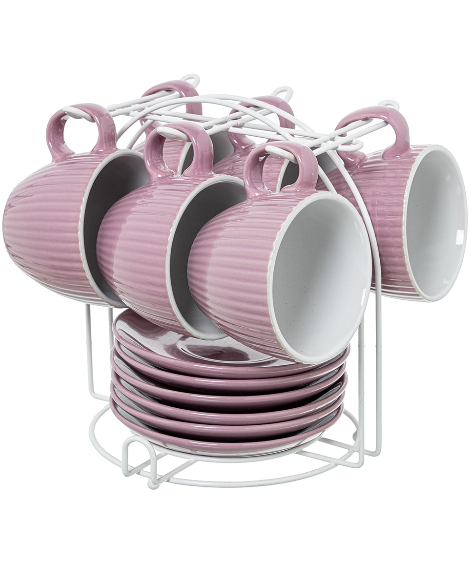 Imagen 0 de Set 6 tazas te con plato ceram