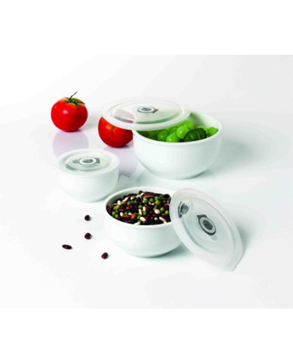 Imagen 0 de Set de 3 bowls de cerámica con tapa hermética