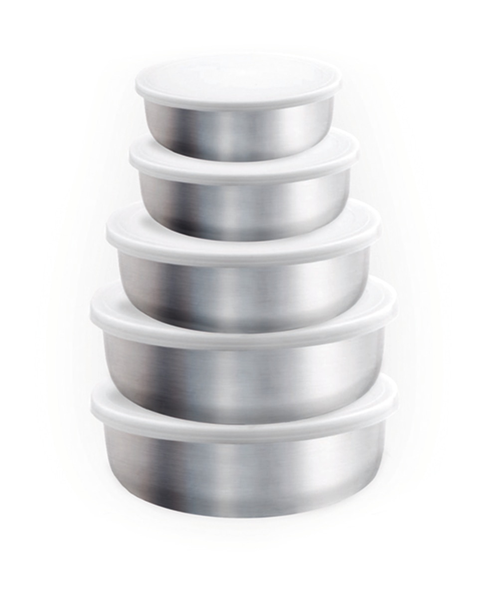 Imagen 0 de Set de envases de acero inoxidable con tapa