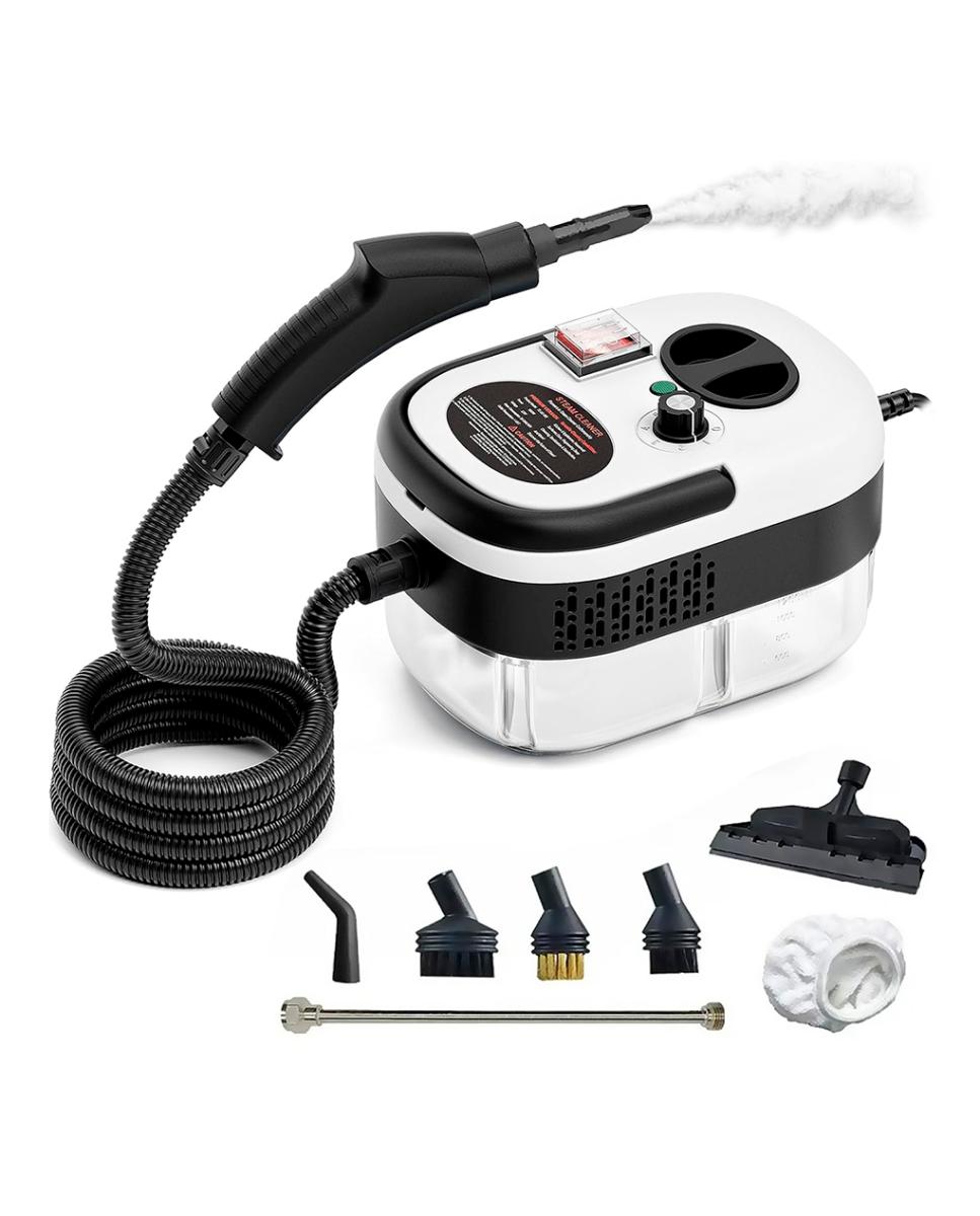 Imagen 0 de Limpiador de vapor de 2500W con vapor a 105°C y 3 bares de presión. Depósito de 900 ml con 6 niveles de vapor. Incluye 7 cabezales.