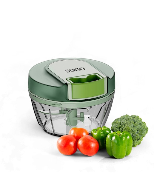 Imagen 0 de Picadora manual 900 ml con cuchillas de acero inoxidable 420 | sin bpa, apta para lavavajillas y con cordón resistente