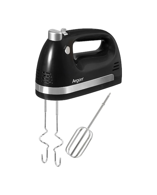 Imagen 0 de Batidora negra de mano con doble varilla. 5 velocidades con 400W. Incluye acoples para batir y amasar.
