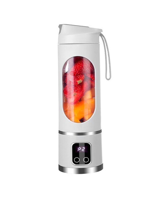 Imagen 0 de Batidora portátil de 450ml con 10 cuchillas de acero, pantalla LCD, 3 niveles de temporizador, seguridad por doble click y batería 1300mAh.