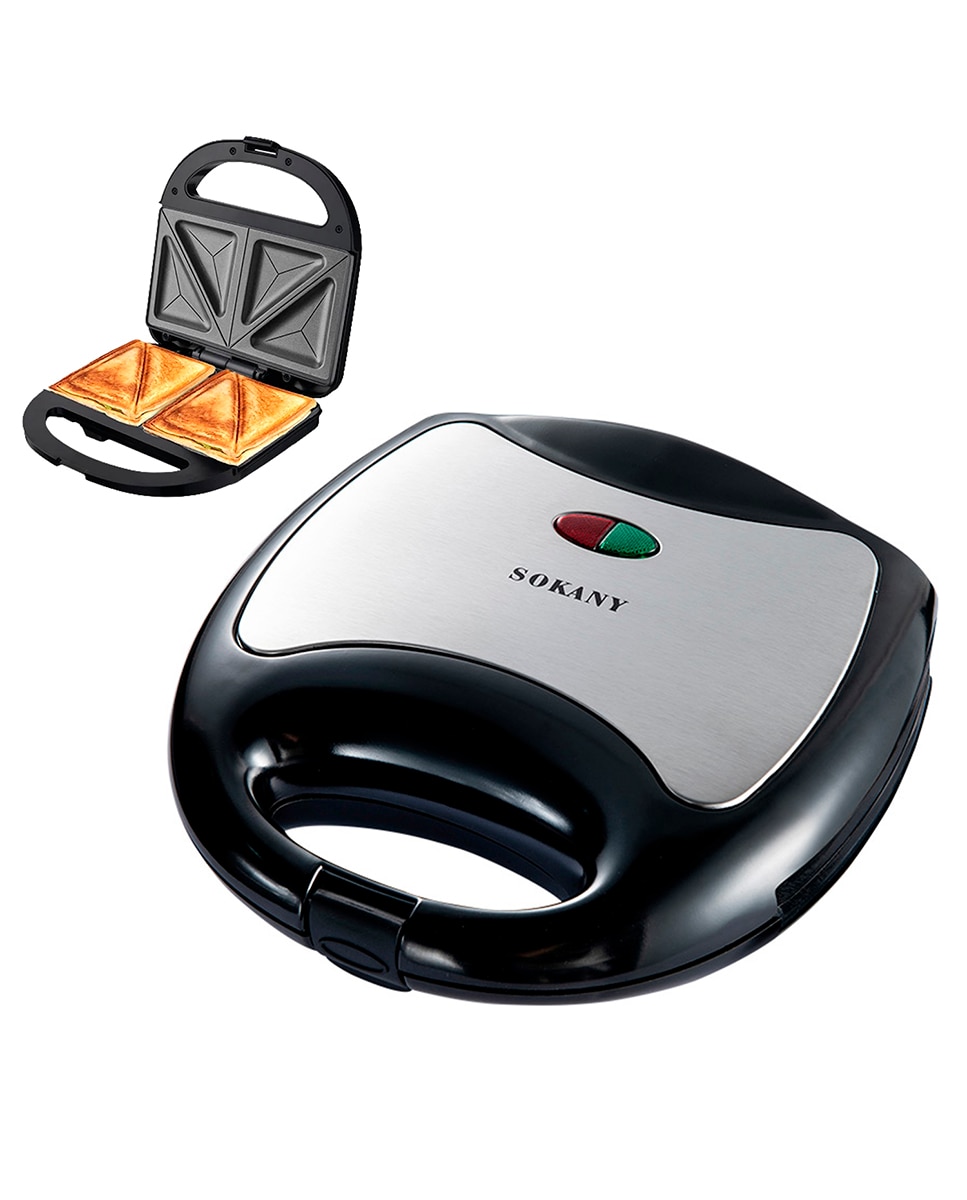 Imagen 0 de Sandwichera antiadherente con 750W de potencia y luz indicadora. Placas triangulares especiales sandwich.