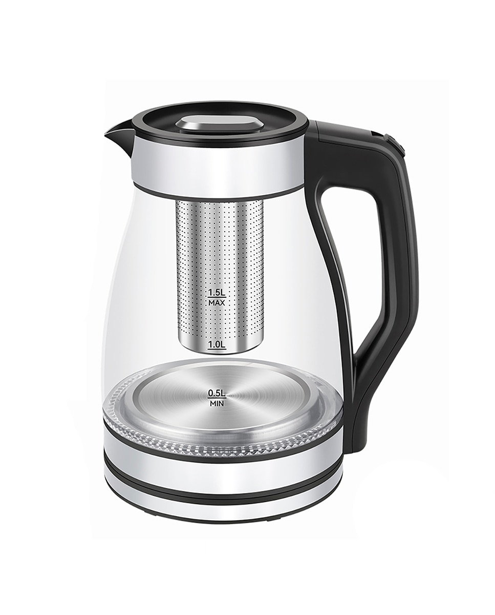 Imagen 0 de Hervidor de acero y borosilicato con luces LED. 1500W y 1,5L de capacidad.