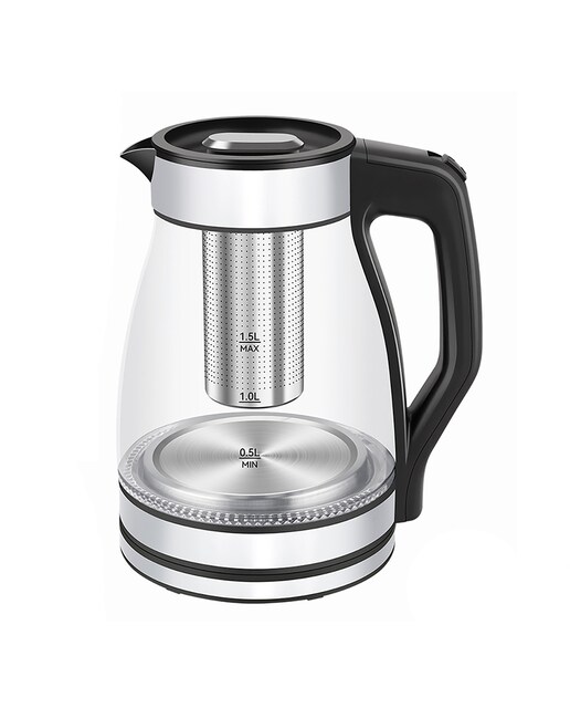 Imagen 0 de Hervidor de acero y borosilicato con luces LED. 1500W y 1,5L de capacidad.