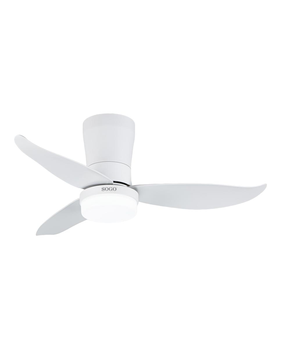 Imagen 0 de Ventilador de techo con luz led función reversible y control remoto, 3 aspas, wihite