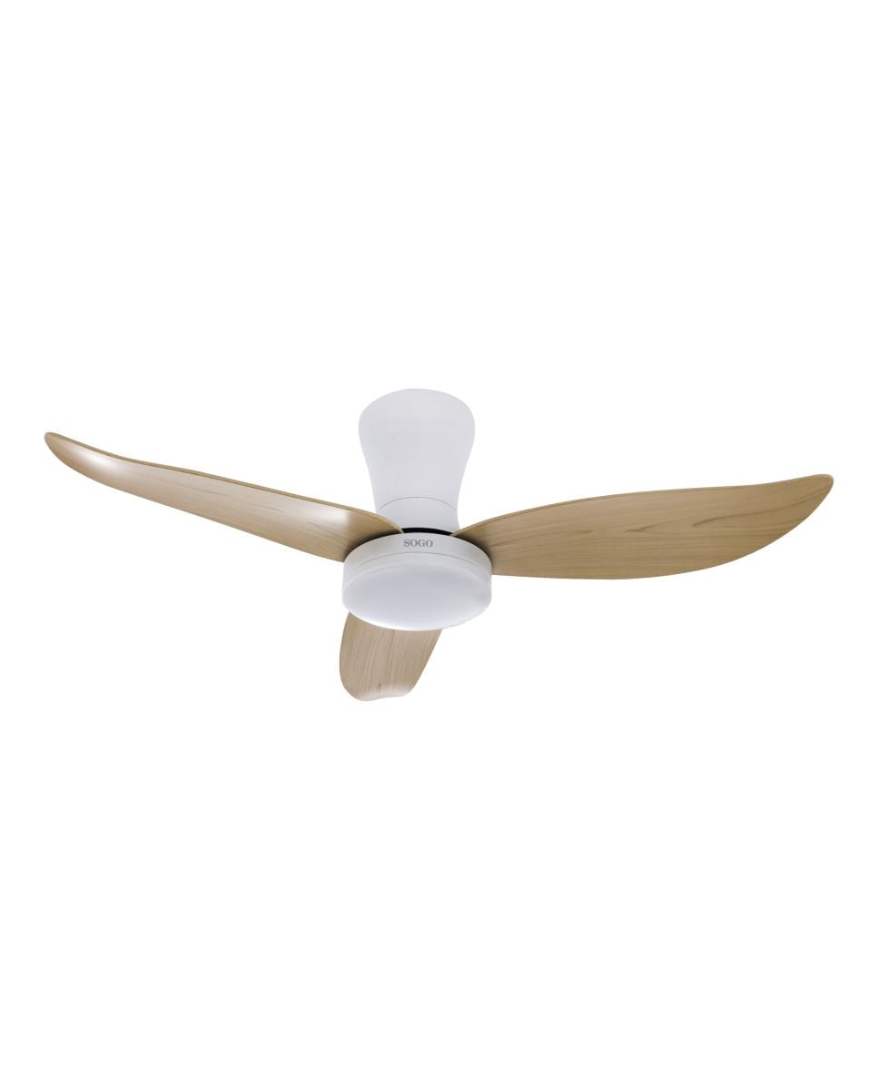 Imagen 0 de Ventilador de techo con luz led función reversible y control remoto, 3 aspas, wihite