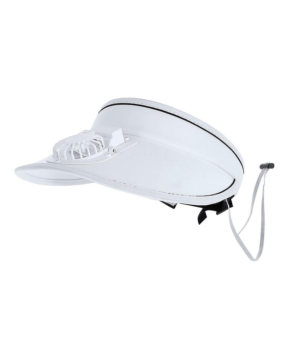 Imagen 0 de Visera con ventilador orientable de 3 velocidades y protección solar UPF50+. Incorpora batería recargable de 150 mAh, ajuste acolchado y elástico.