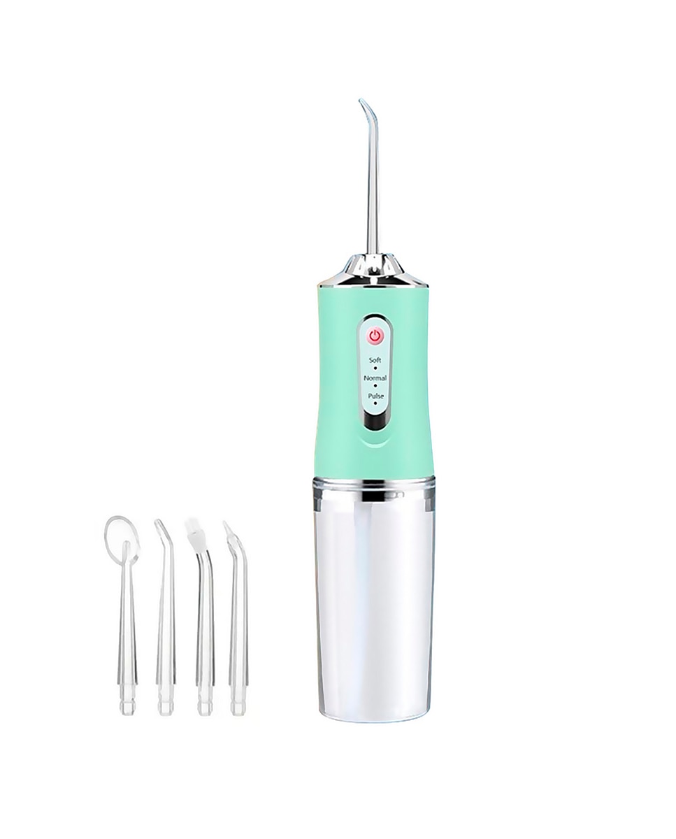 Imagen 0 de Irrigador bucal recargable con 4 boquillas. Déposito de 230ml, rotación de 360° y 3 modos de uso.