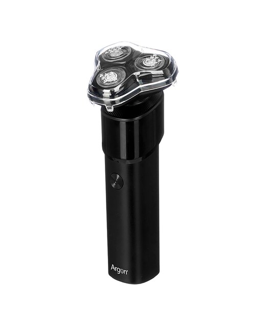 Imagen 0 de Afeitadora negra con 3 cabezales y batería recargable de 500mAh.