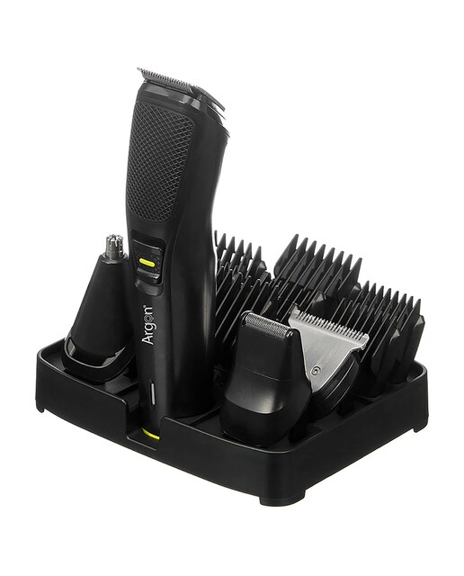Imagen 0 de Set de cortapelo negra con soporte y 12 accesorios. Batería recargable de 600mAh.