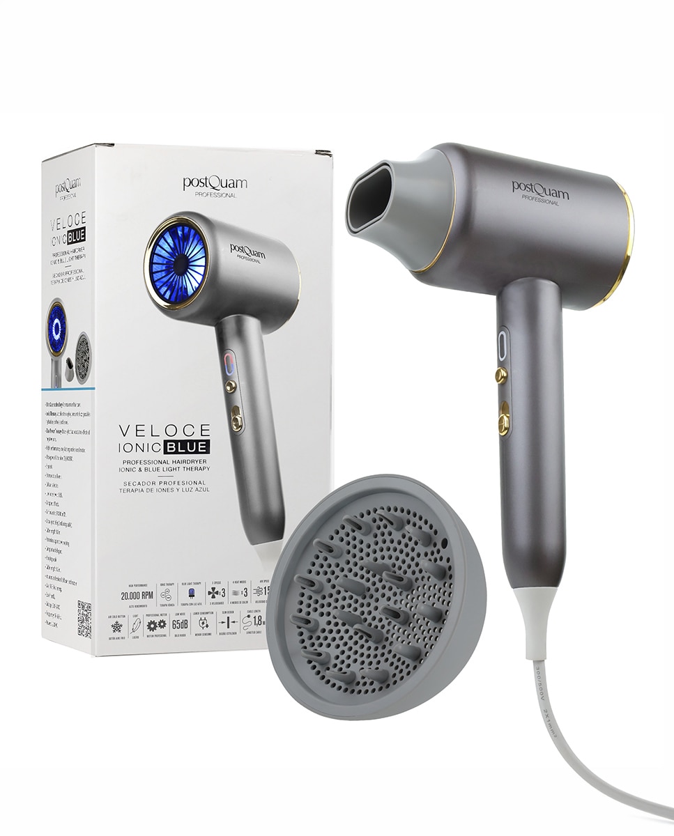 Imagen 0 de Secador Veloce Ionic Blue Grey Color