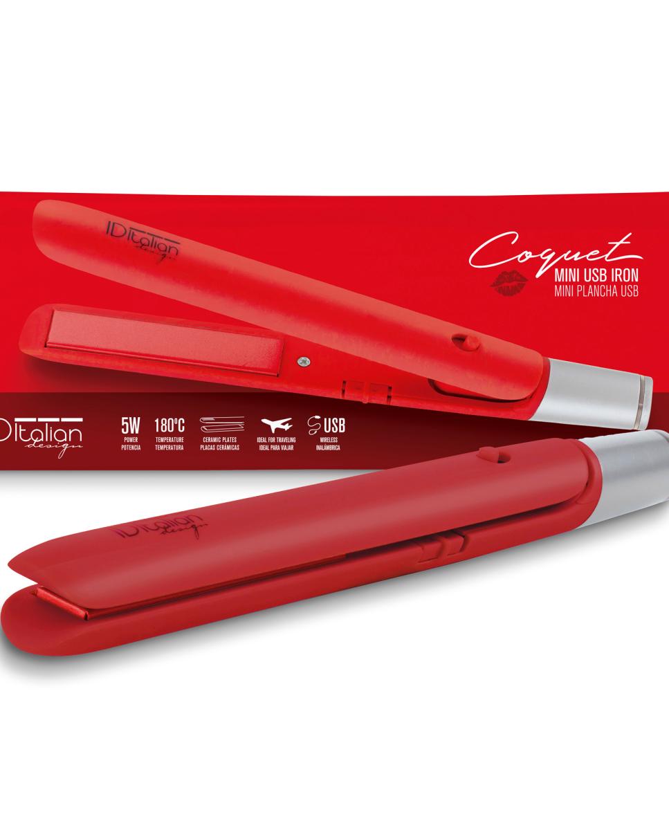 Imagen 0 de Mini Hair Straightener Usb Coquet Red